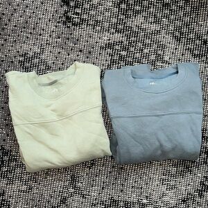 Lot of 2 Alo Yoga Mens Base Sweatshirt Size Medium Eucalyptus and Slate
